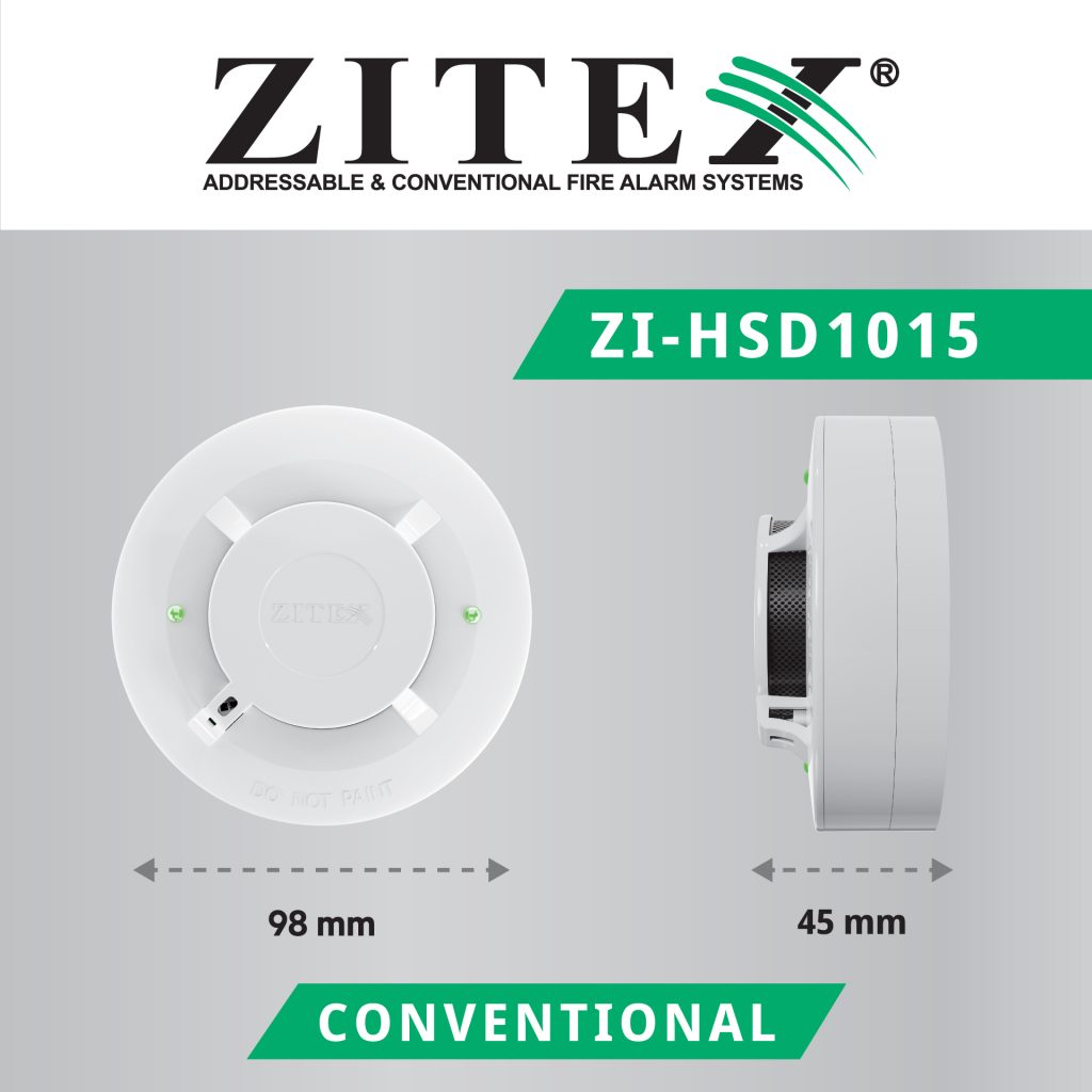 ابعاد دتکتور ترکیبی زیتکس مدل ZI-HSD 1015